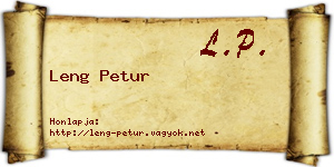 Leng Petur névjegykártya